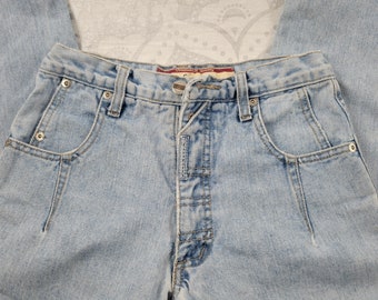 Vtg 90s Z. Cavaricchi high waist mom jeans sz 26 half zip half button fly