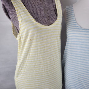 Two for 20 vtg 1970s striped Tank Tops medium As-Is image 3