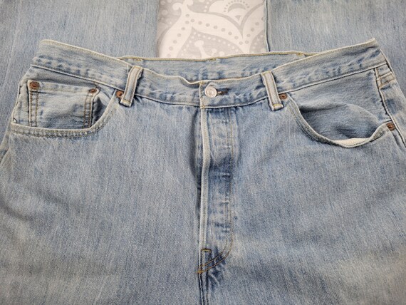 Vtg 90s Y2K LEVIS 501 jeans 40 x 32 semi distress… - image 7
