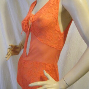 Vtg 1960s Chiffon and Lace see through Body suit with Peekaboo bodice Small image 4