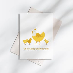 Cartão de Dia das Mães para imprimir, galinha e pintinho, presente de Páscoa engraçado e sincero para o Dia das Mães, presente engraçado para a mãe