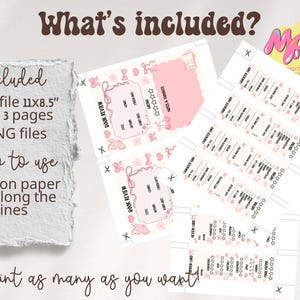 Puede incluir: Tarjetas digitales imprimibles de rese&ntilde;as de libros y personajes. La imagen muestra un dise&ntilde;o rosa y blanco con el texto "Book Review" y "Character Card". Las tarjetas est&aacute;n dise&ntilde;adas para imprimirse en papel A4 y recortarse a lo largo de las l&iacute;neas.
