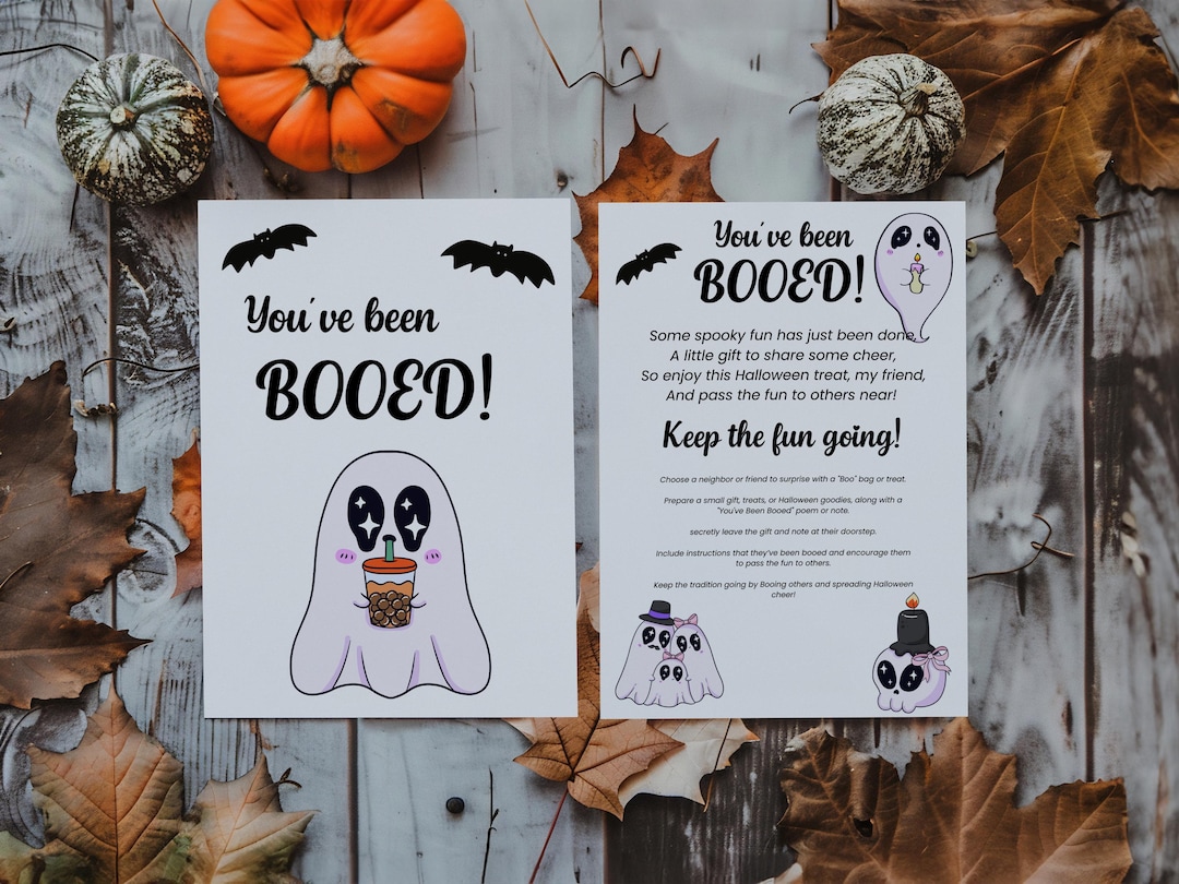 You've Been Booed Halloween Game Cards: Printable Trick or Treat ...