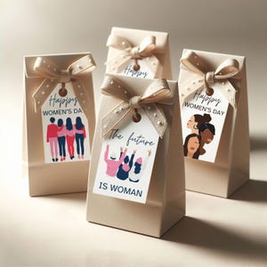 Pacchetto di etichette regalo per la festa della donna, etichette per la giornata internazionale della donna, etichetta di empowerment stampabile - download digitale, Girls Support Girls