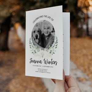 Floral Funeral Program Template: Editable Obituary, Order of Service (PDF Download, 3 Sizes)