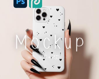 Maquette de coque de téléphone PSD : iPhone avec un minimum d'arrière-plan (téléchargement numérique)