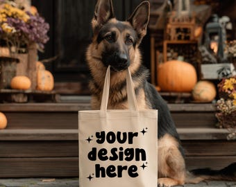 Maquette de sac de bonbons ou de bonbons d'Halloween : conception de chien de famille (téléchargement numérique PNG