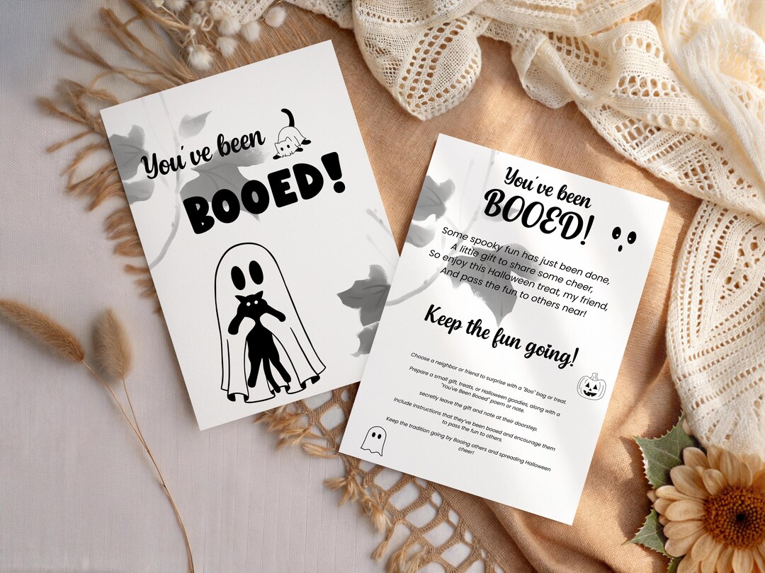 You've Been Booed Halloween Game Cards: Printable Office Trick or Treat ...