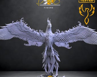 Phoenix Statue STL File, 3D Printer Figure (Digital Download)