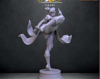 Chun-Li 3D Printable Figure STL File – Street Fighter Diorama (Digital Download)