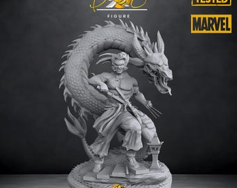 Archivo STL de Wolverine con dragón de Marvel