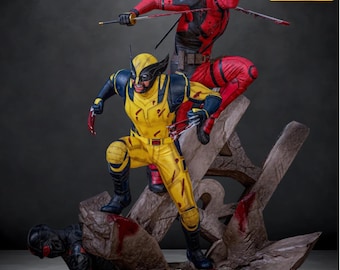 MARVEL - Wolverine and Deadpool  3D Printable Figure STL File – Diorama (Digital Download)