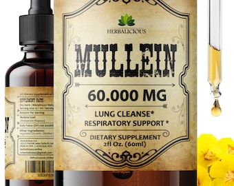 Mullein Leaf Extract 2 oz | Herbal Tincture | Alcohol-Free Botanical Liquid