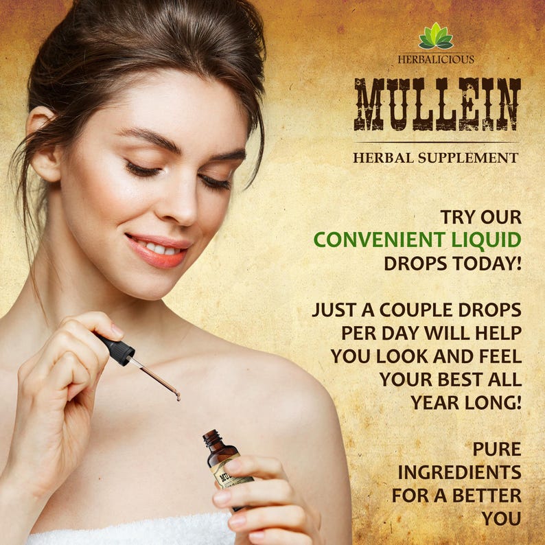 Mullein Leaf Tincture Natural Liquid Drops Extract 2 Oz Lungs Breath Respiratory