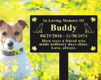 Custom Dog Memorial Stake, Dog Tribute Plaque, Personalized Metal Dog Grave Marker, Outdoor Pet Remembrance Stake, Pet Memorial Garden Stake