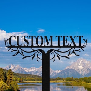 Custom Metal Sign with Stake,Personalized Garden Metal Stake,Marker Stake Sign,Metal Yard Art,Custom Garden Name Sign,Outdoor Garden Decor