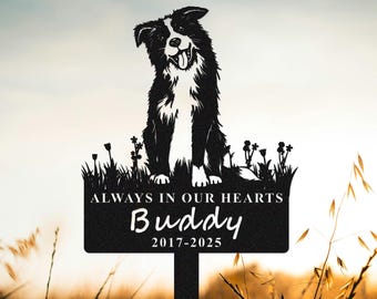 Personalized Dog Memorial Stake,Custom Dog Garden Sign,Dog Grave Marker,Dog Garden Stake with Flower,Metal Dog Garden Decor,Pet Loss Gift