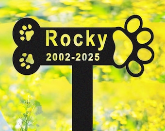 Custom Dog Memorial Stake: Personalized Metal Pet Dog Grave Marker, Pet Loss Gift