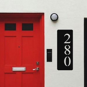 Benutzerdefinierte Metall Haus Adresse Zeichen, personalisierte moderne Adresse Plaque, Metall Hausnummer Zeichen, vertikale Adresse Zeichen, Metall Hof Zeichen, Rasen Dekor