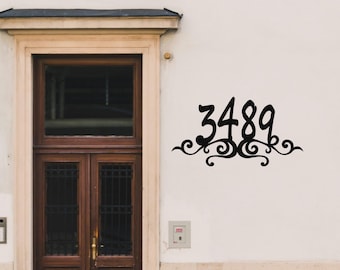 Personalized Address Sign for House,Custom Metal Address Plaque,Modern Metal House Number Address Sign,Metal Yard Sign,Outdoor Metal Decor
