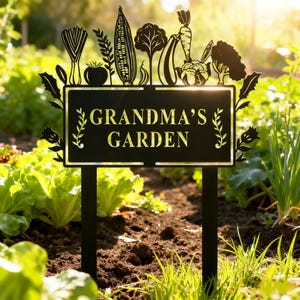 Personalized Vegetables Garden Sign with Stakes, Custom Vegetable Garden Stake, Veggies Garden Sign, Nana's Yard Decor, Harvest Garden Decor