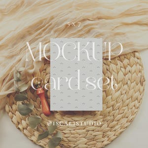 003 Earthy Eucalyptus 5x7 Convite Mockup, 5x7 Cartão Mockups, Elegante Casamento Mockup, Flat Lay Mockup, Boho Mockup, PSD Smart Object