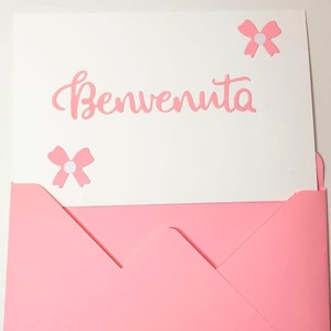 Carte de naissance pour petite fille avec enveloppe