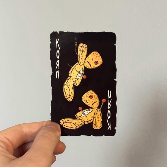 Korn Inspired Playing Card Sticker for NuMetal Fans