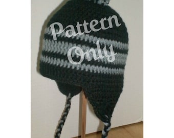 Beginner haakpatroon pompom oorklep hoed peuter tot volwassen maat warme wintermuts