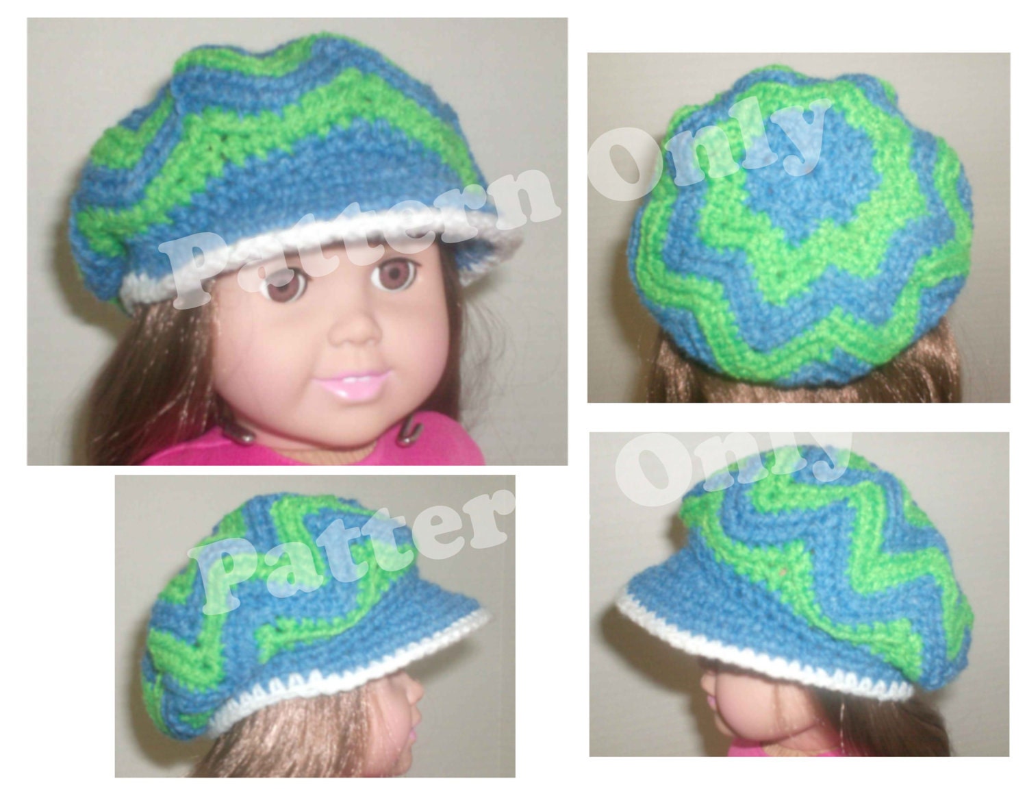 30 American Girl Crochet Patterns for Dresses, Accessories, and Giftable Doll Looks 22 Slouch Brim Hat for 18-Inch Dolls