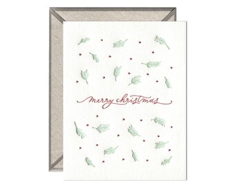 Letterpress christmas cards | Etsy
