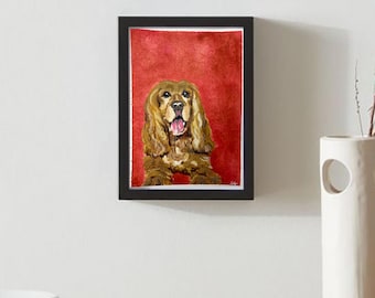Original Cocker Spaniel Painting - 5x7 Handpainted Art