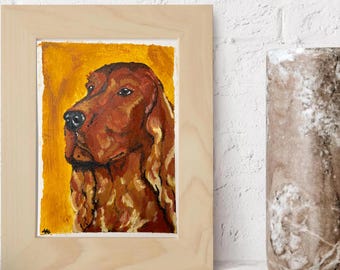 Original Irish Setter Painting - 5x7 Handpainted Art