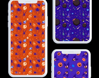 Spooky Halloween Wallpaper Set: Digital Background Set (JPEG, PNG)