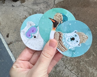 Winter Animals - Waterproof Vinyl Sticker Set