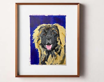 Original Leonberger Painting - 5x7 Handpainted Art