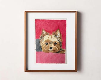 Original Yorkie Painting - 5x7 Handpainted Art