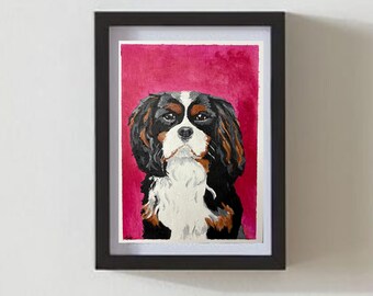 Original King Charles Spaniel Painting - 5x7 Handpainted Art