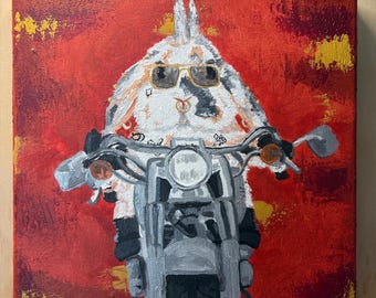 Bad Bunny Original Painting | 10”x10” Handpainted Art | One of a Kind