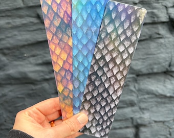 Holographic Dragon Scale Bookmark: Fantasy Book Lover Gift