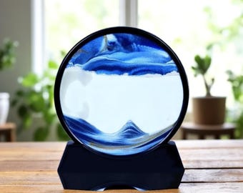 7-Inch Moving Sand Art Frame: Hourglass Kinetic Art Decor