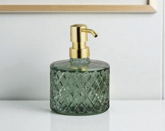 Glass Soap Dispenser – Elegant Refillable Liquid Soap Bottle – Modern Bathroom & Kitchen Accessory