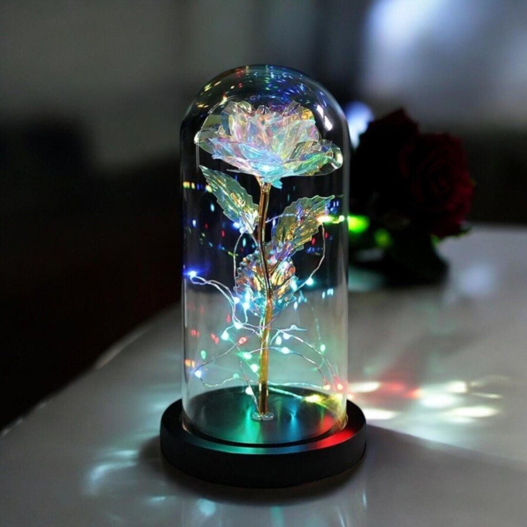Decorative RGB Fairy LED Lighted Fading Infinity Rose Galaxy Lamp in a ...