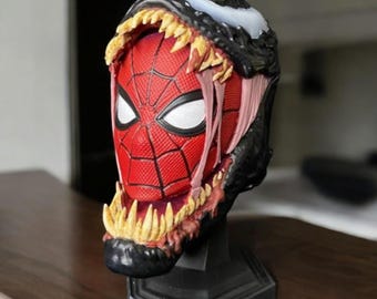Venom Spiderman 3D Bust, Acrylic Painted Polyester Figure