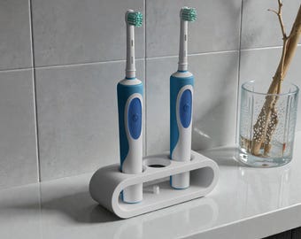 Electric Toothbrush Holder | 3-Slot Organizer, Modern Bathroom Decor