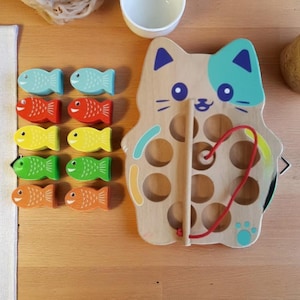 Magnetic 3D Wooden Fishing Game | Educational Kids Toy | Fun Interactive Game | Montessori Style Learning Toy