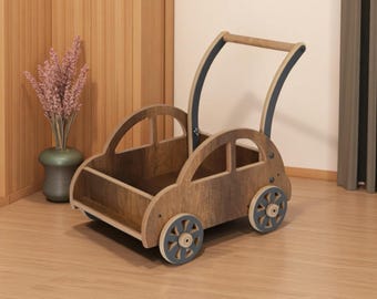 Handmade Wooden Toy Car: Classic VW Beetle Design