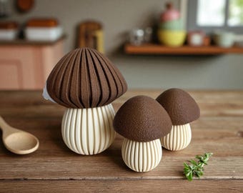 Mushroom Figurine Set of 3: Whimsical Woodland Shelf Decor