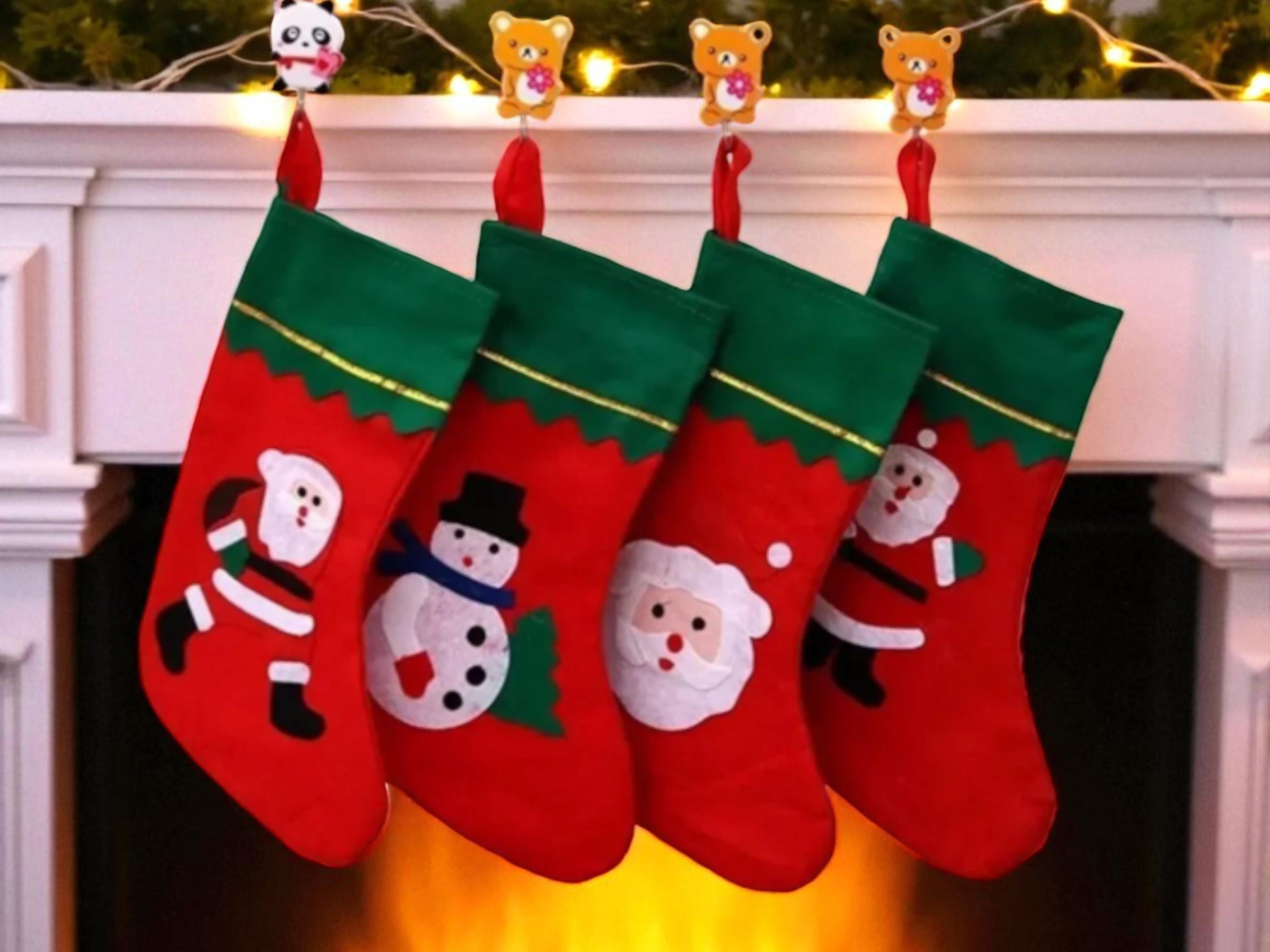 35 Stunning Christmas Fireplace Mantle Decor Ideas You'll Love: Festive Flair for Your Hearth 18 Christmas Stocking Decoration Fireplace Hanging Sock Holiday Wall…