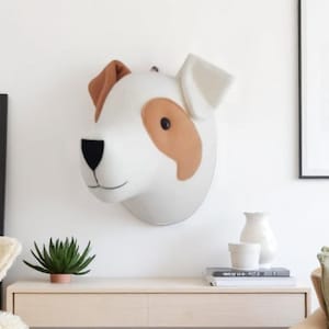 Dog Bust Wall Decor – Modern Dog Head Sculpture for Pet Lovers – Animal Wall Art for Home & Office